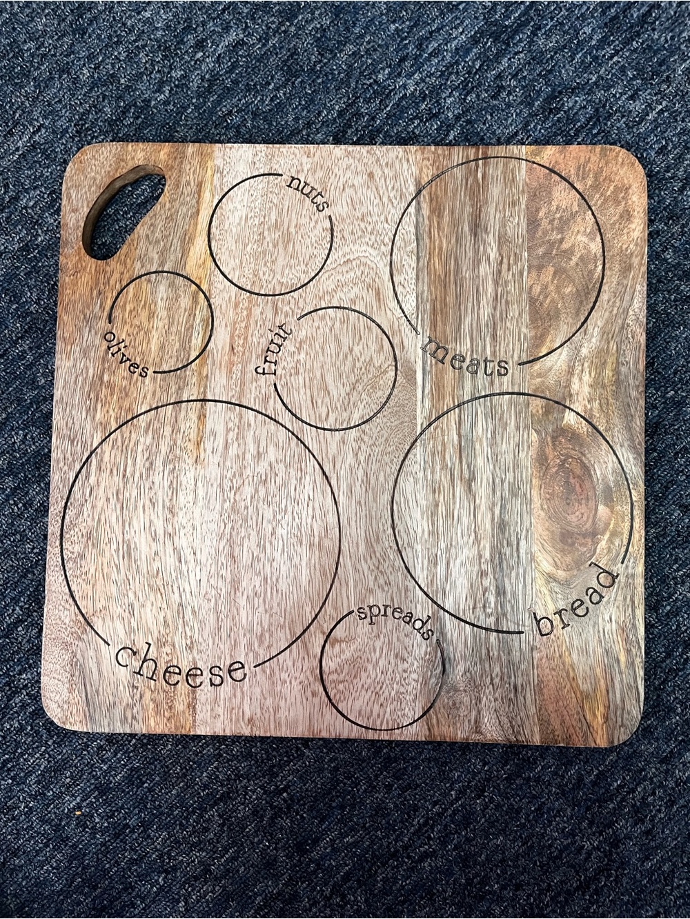 Wooden Charcuterie Serving Board - Natural Brown